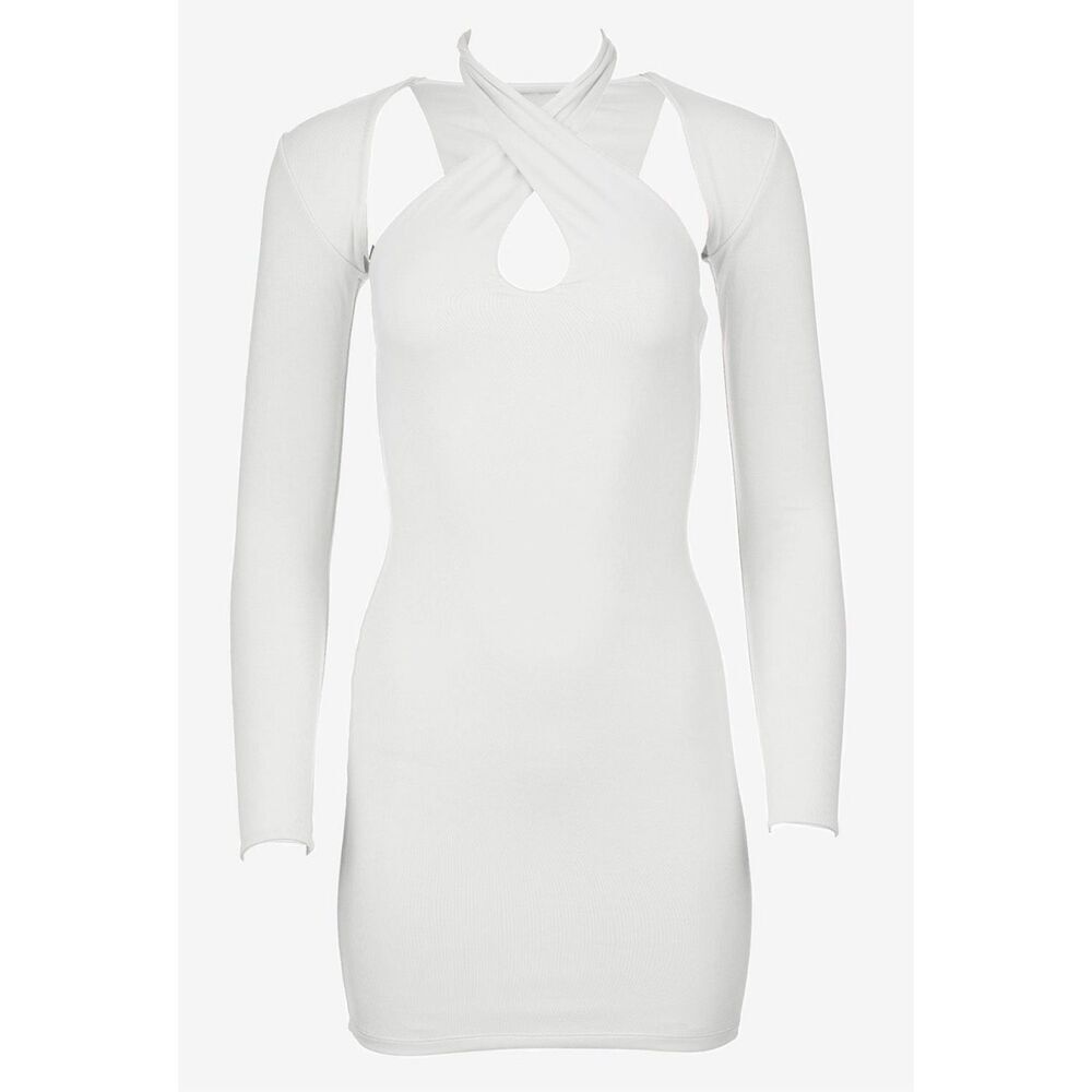 Revolve SER.O.YA Dress Womens Size Large White Lana Mini Sleeveless Halter Shrug